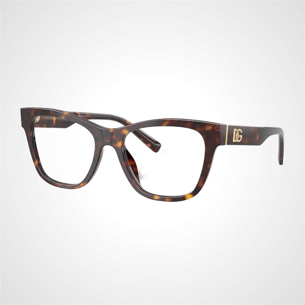 Dolce & Gabbana Brown Acetate Square Gold 53mm Rx-able Women's DG3430 502